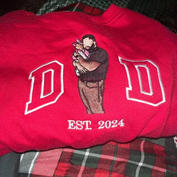 Customer photo review of Custom Photo Embroidered Sweatshirt for DAD
