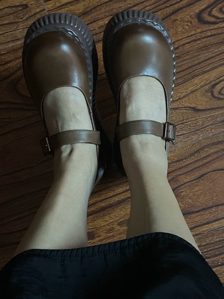 Customer photo review of Wide Toe Box Chunky Platform Mary Jane Shoes
