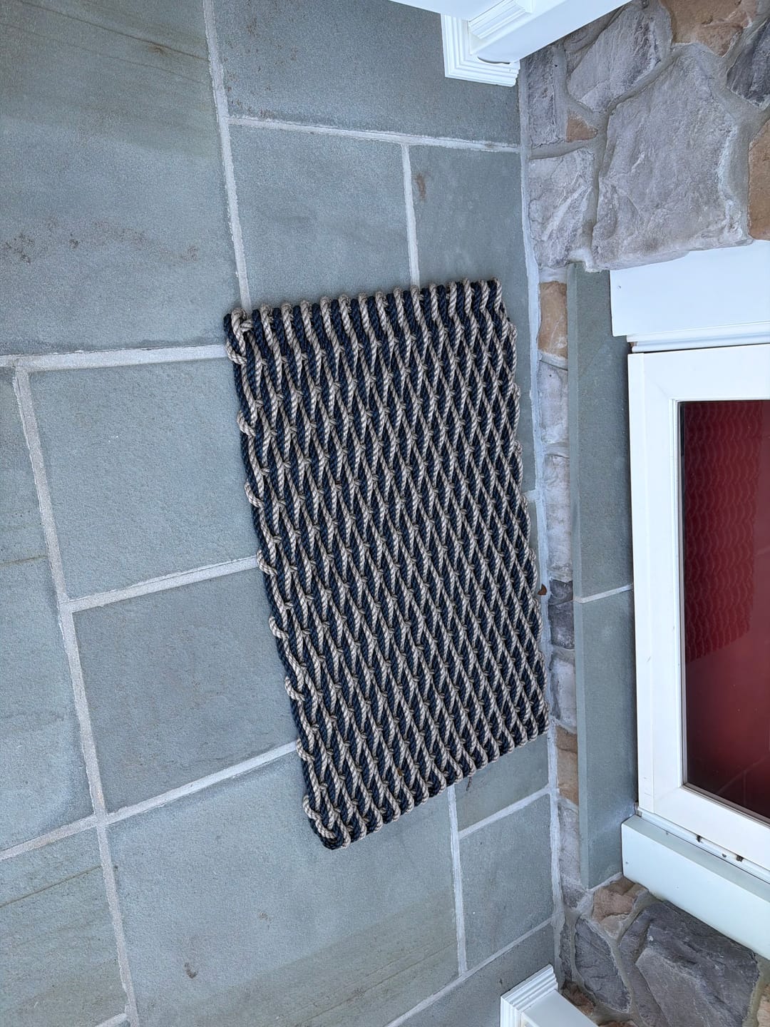 Customer photo review of Sand + Navy Doormat