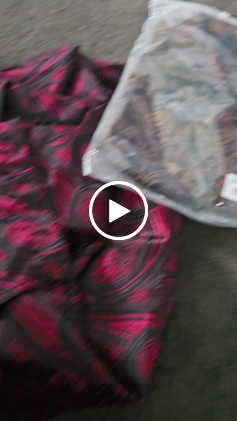 Customer video review of Barry. Wang Men's Coffee Evening Formal Short Sleeve Shirt Woven Texture Silk Party Tops Regular Fit