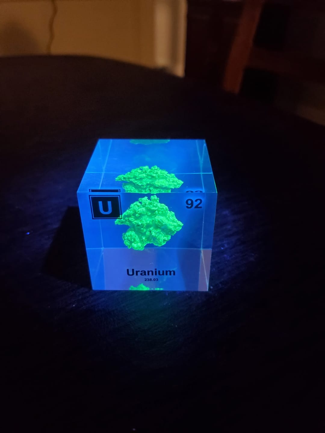 Customer photo review of Uranium Element Cube (2inch Autunite)