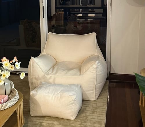 Customer photo review of DODO BEAN BAG - CORDUROY BABY PINK