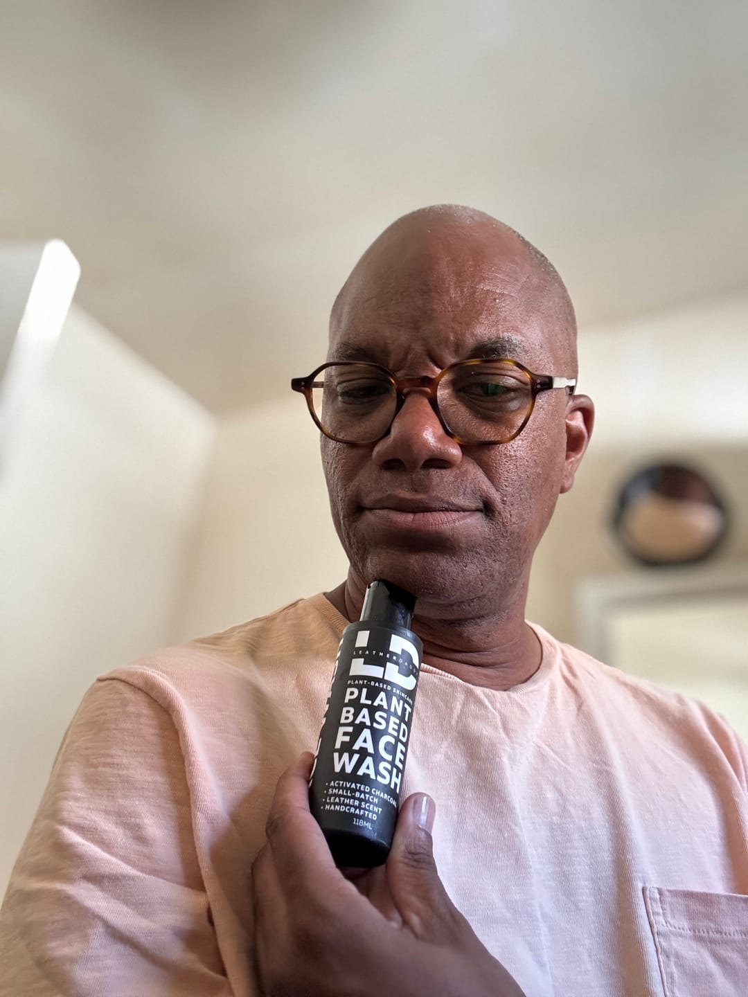 Customer photo review of Charcoal Face Wash | LeatherDaddy Skin Co.