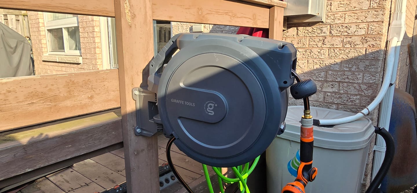 Customer photo review of Retractable Garden Hose Reels 65ft-130ft