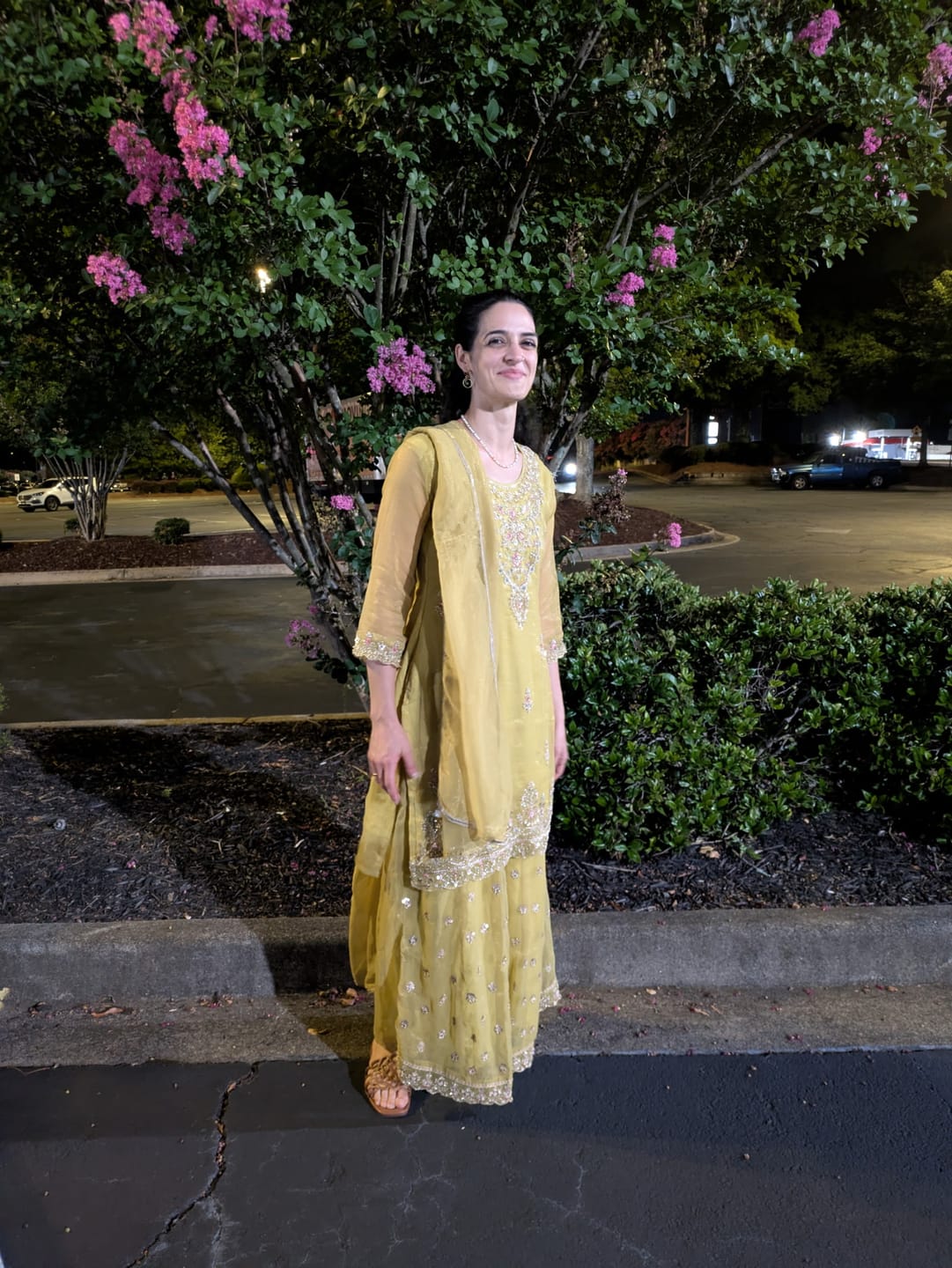 Customer photo review of Olive Gold Embroidered Sharara Suit Set