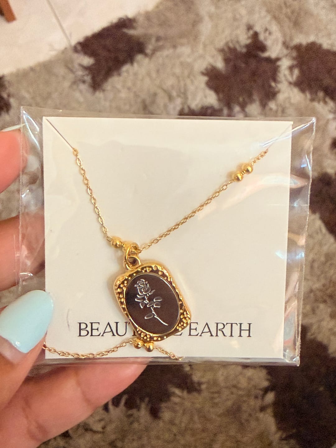 Customer photo review of 'Fragile Love' Rose Necklace