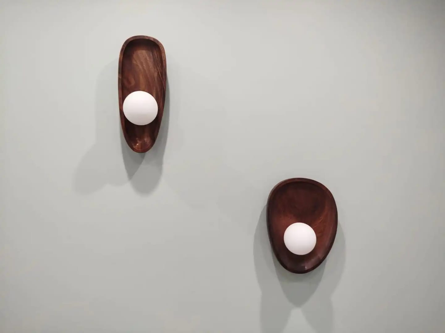 Customer photo review of Wall Lamp in Real Walnut Wood, Minimal Ambient Sconce
