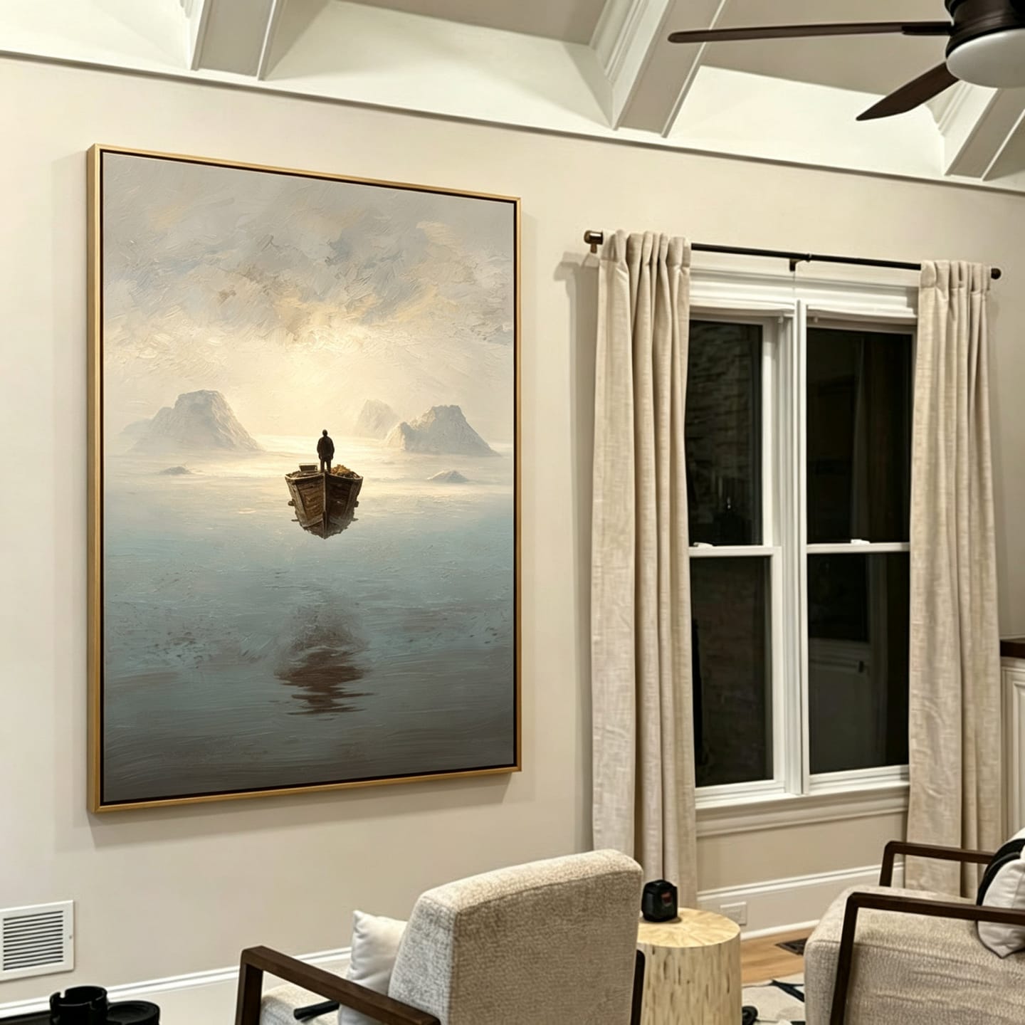 Customer photo review of Silent Voyage-Misty Boat Painting
