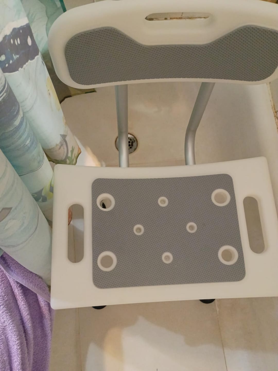 Customer photo review of Adjustable Shower Chair with Backrest