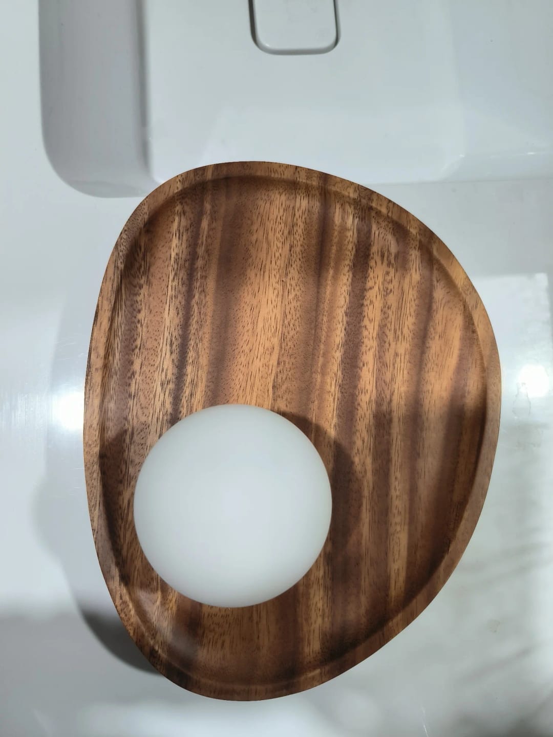 Customer photo review of Wall Lamp in Real Walnut Wood, Minimal Ambient Sconce