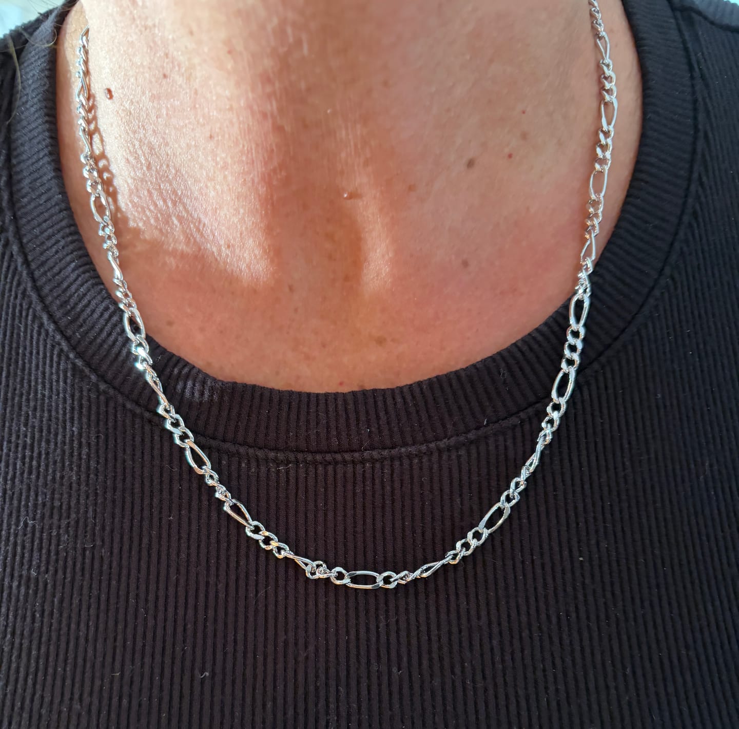 Customer photo review of Lainey 18k White Gold Plated Stacking Necklace Chain