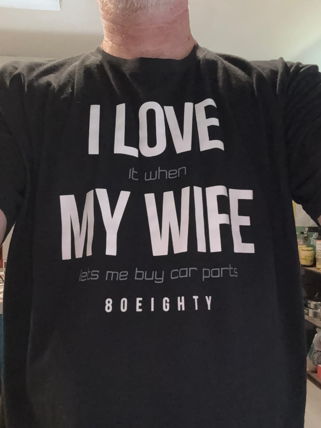 Customer photo review of 80Eighty® Love My Wife Shirt