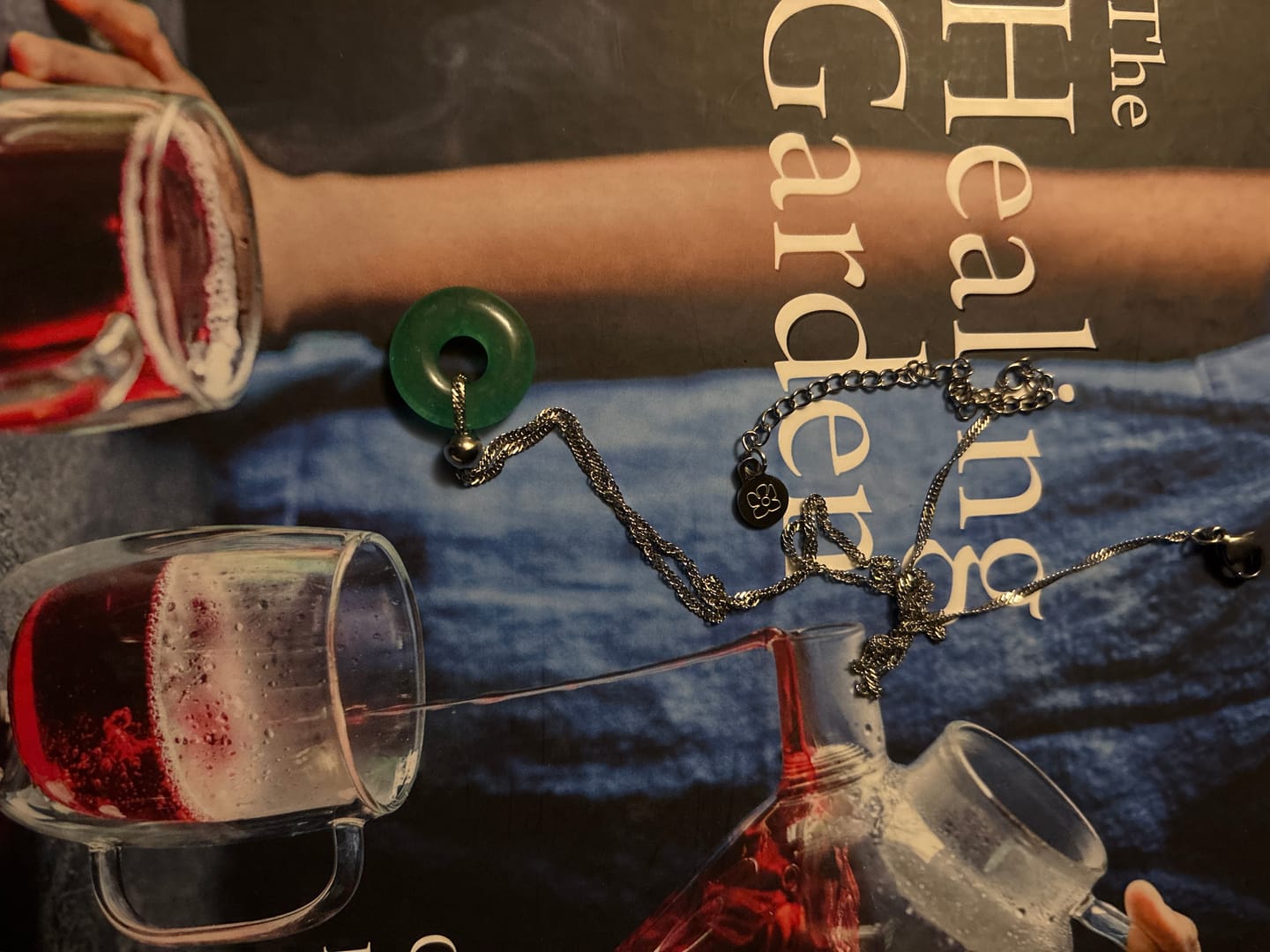 Customer photo review of Jade Coin Necklace