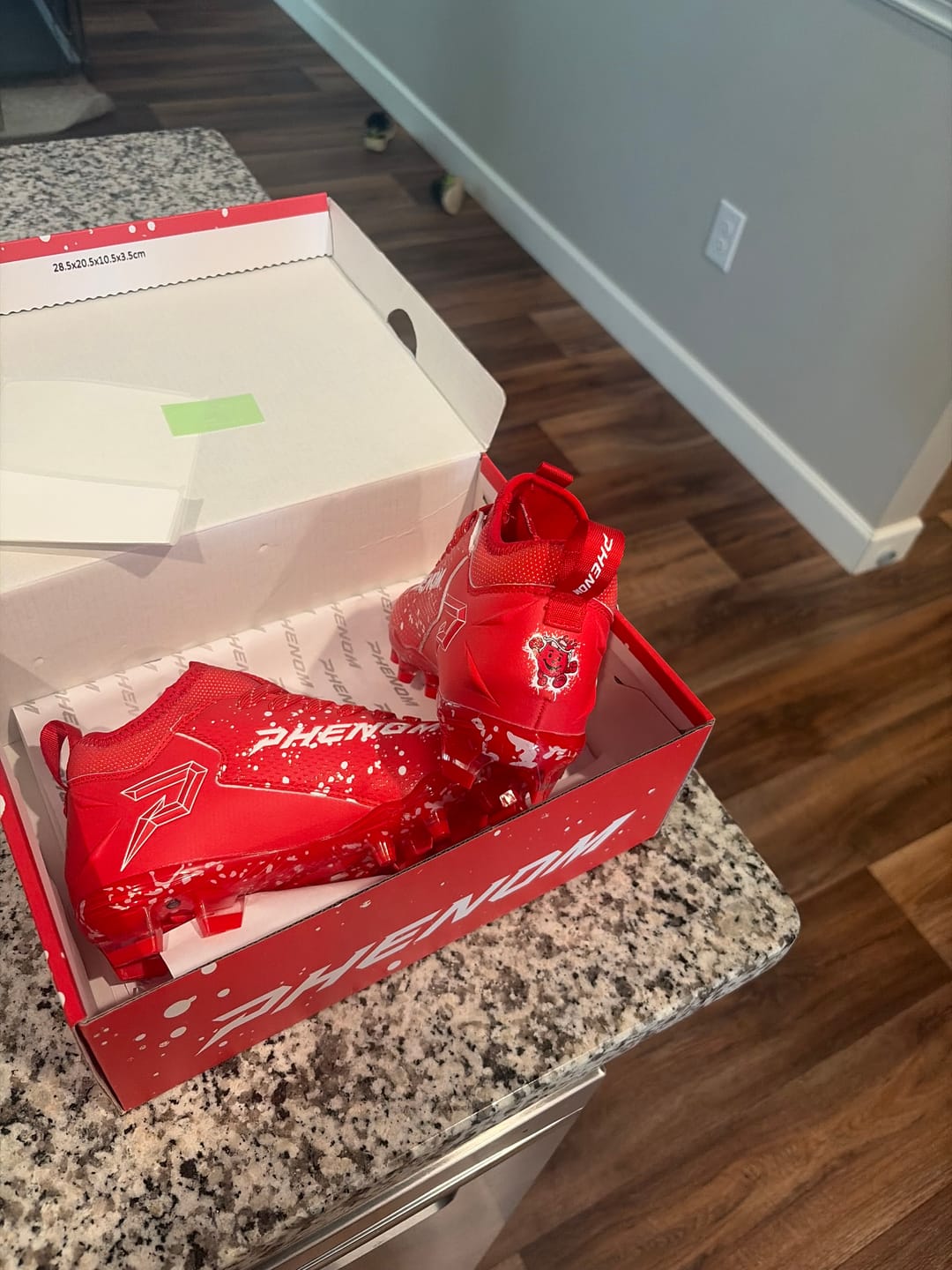 Customer photo review of Kool-Aid 'Cherry' Football Cleats - Quantum Speed by Phenom Elite