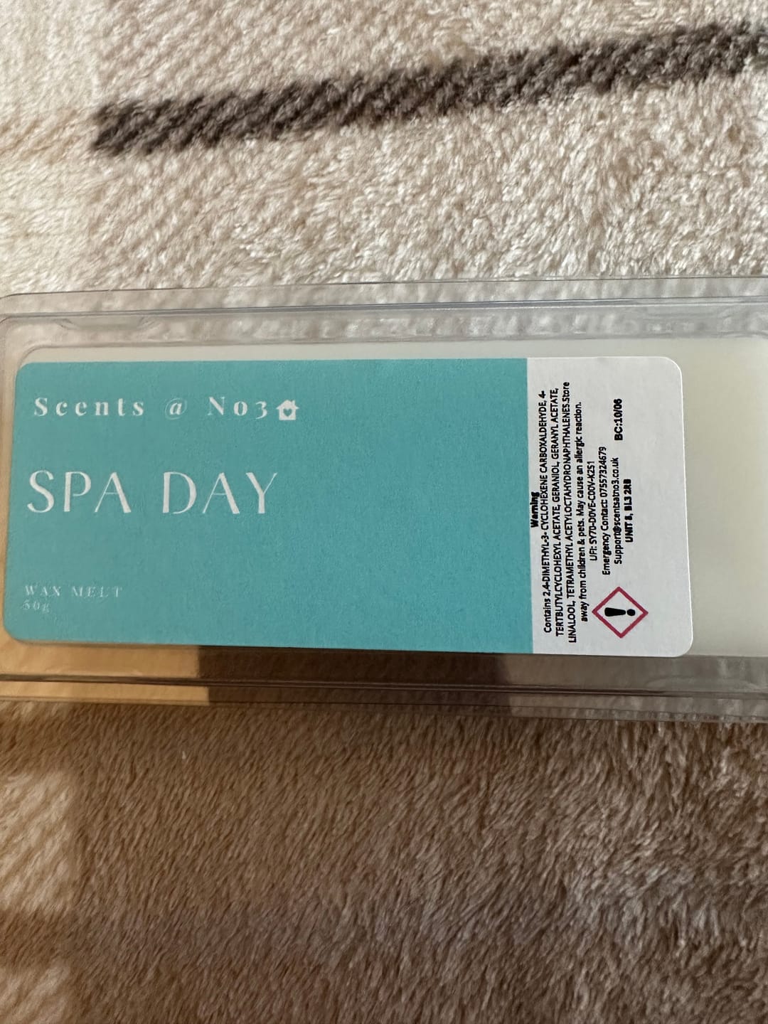 Customer photo review of Spa Day Wax Melt