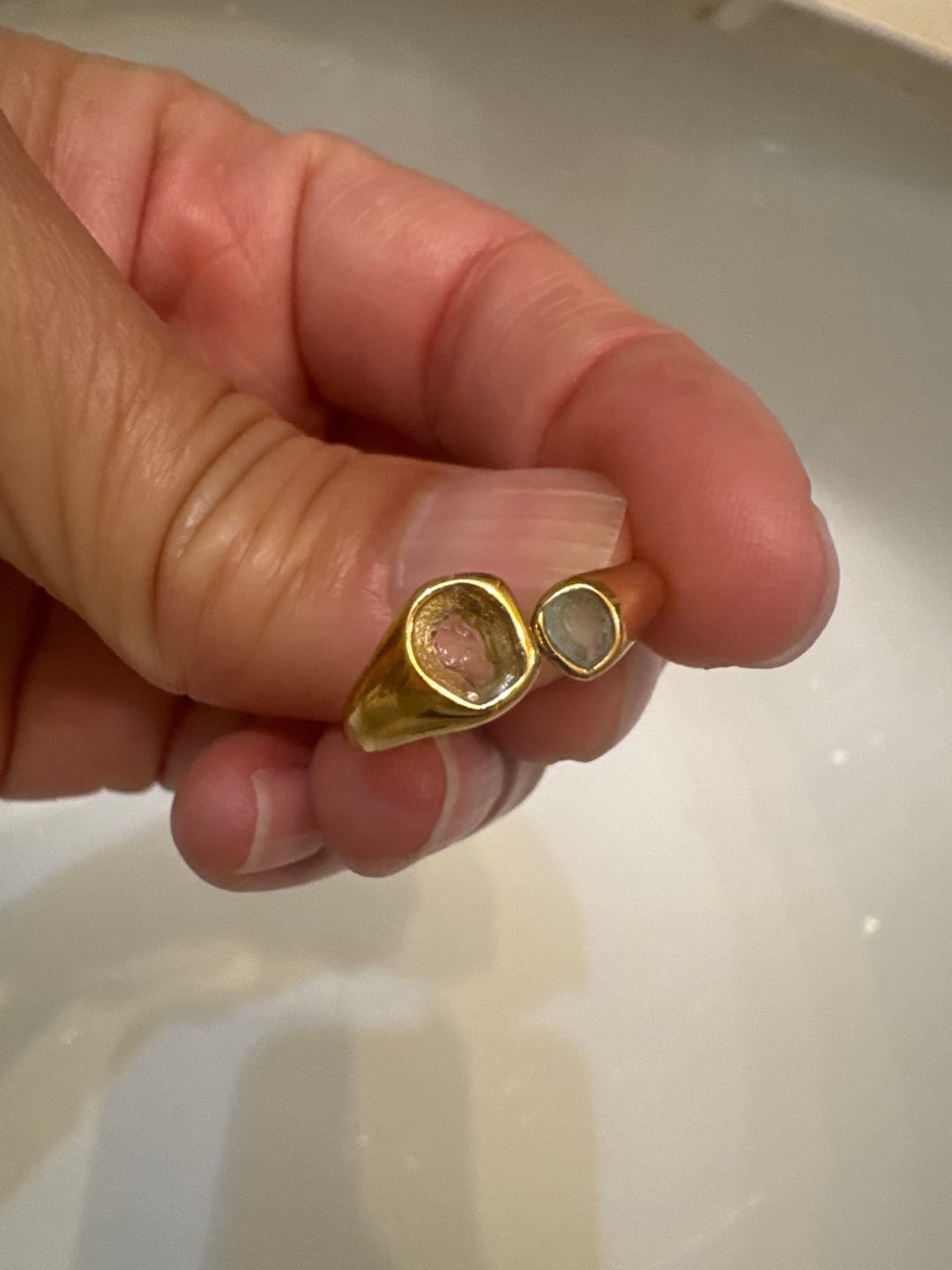 Customer photo review of Vintage Aquamarine Wrap Ring