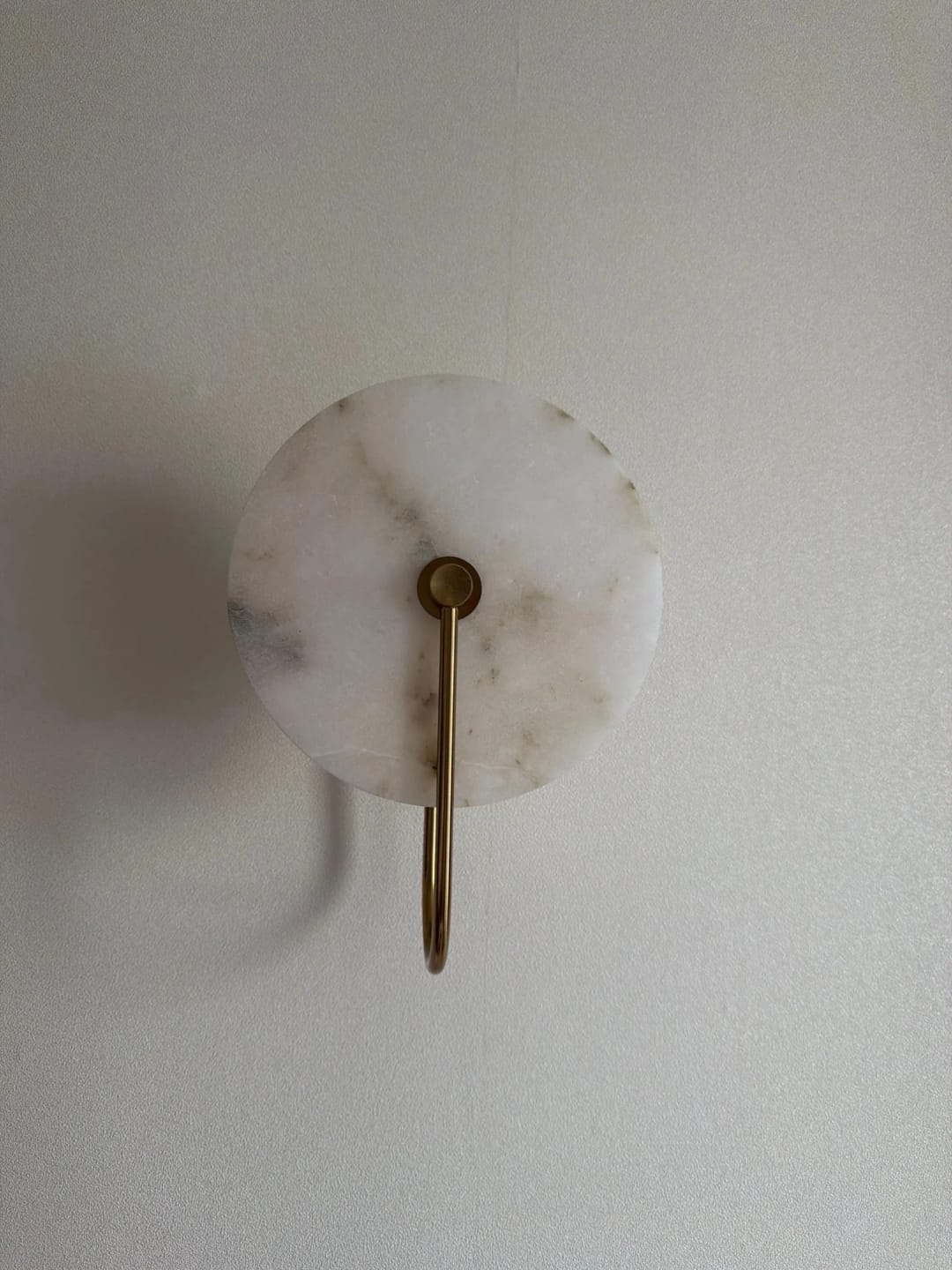 Customer photo review of Kristy Round Alabaster Wall Lamp, Black Arm, G9 LED, Warm or Cold Light