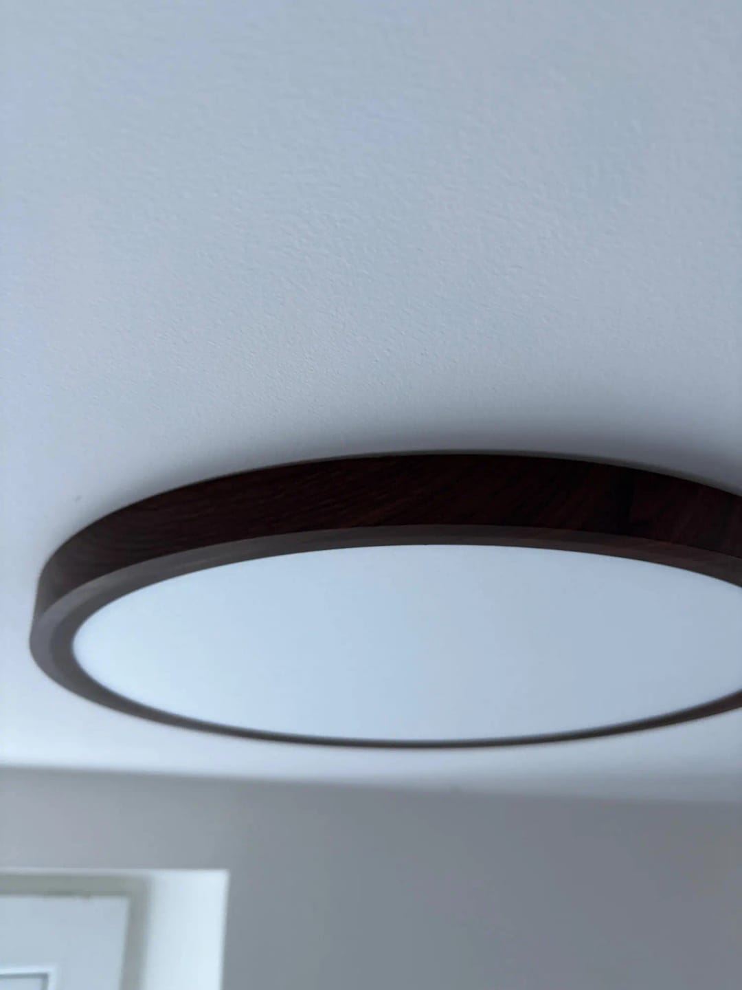 Customer photo review of Ceiling Light, Walnut Wood Grain, Ultra-Slim LED, 3000K Warm