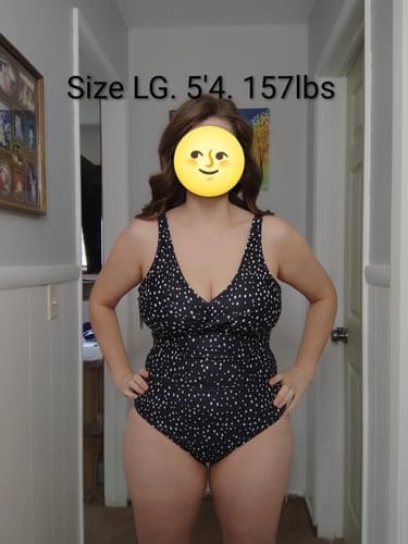 Customer photo review of Emoswim - Women Tummy Control One Piece Swimsuit - Push Up Bathing Suit Full Coverage Slimming Swimwear