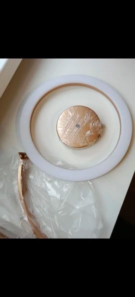 Customer photo review of Flush Mount LED Ceiling Light, 12 Inch Round, Wood-Texture Iron Frame, Modern
