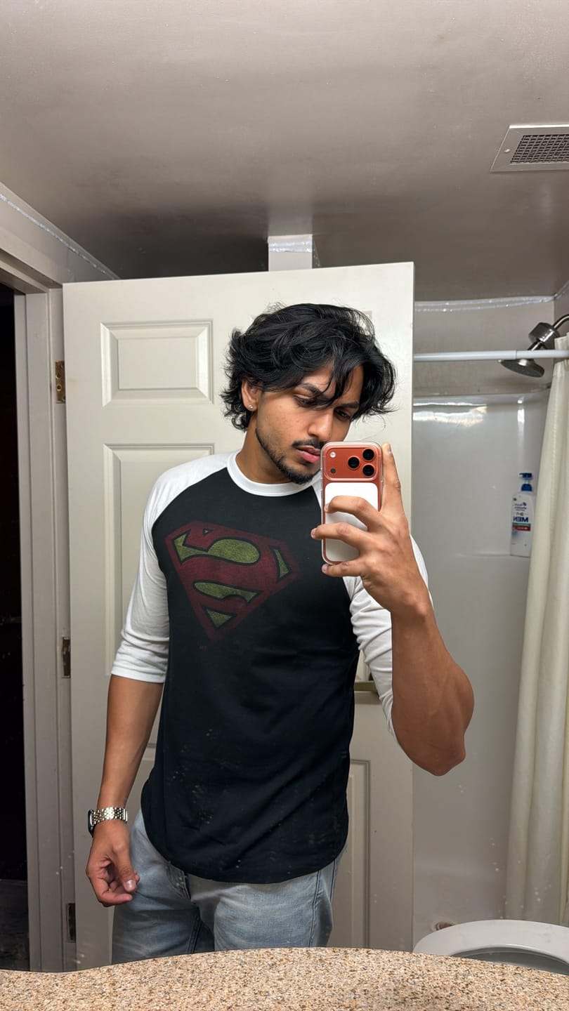 Customer photo review of 8072 - Superman 3/4 Raglan Shirts