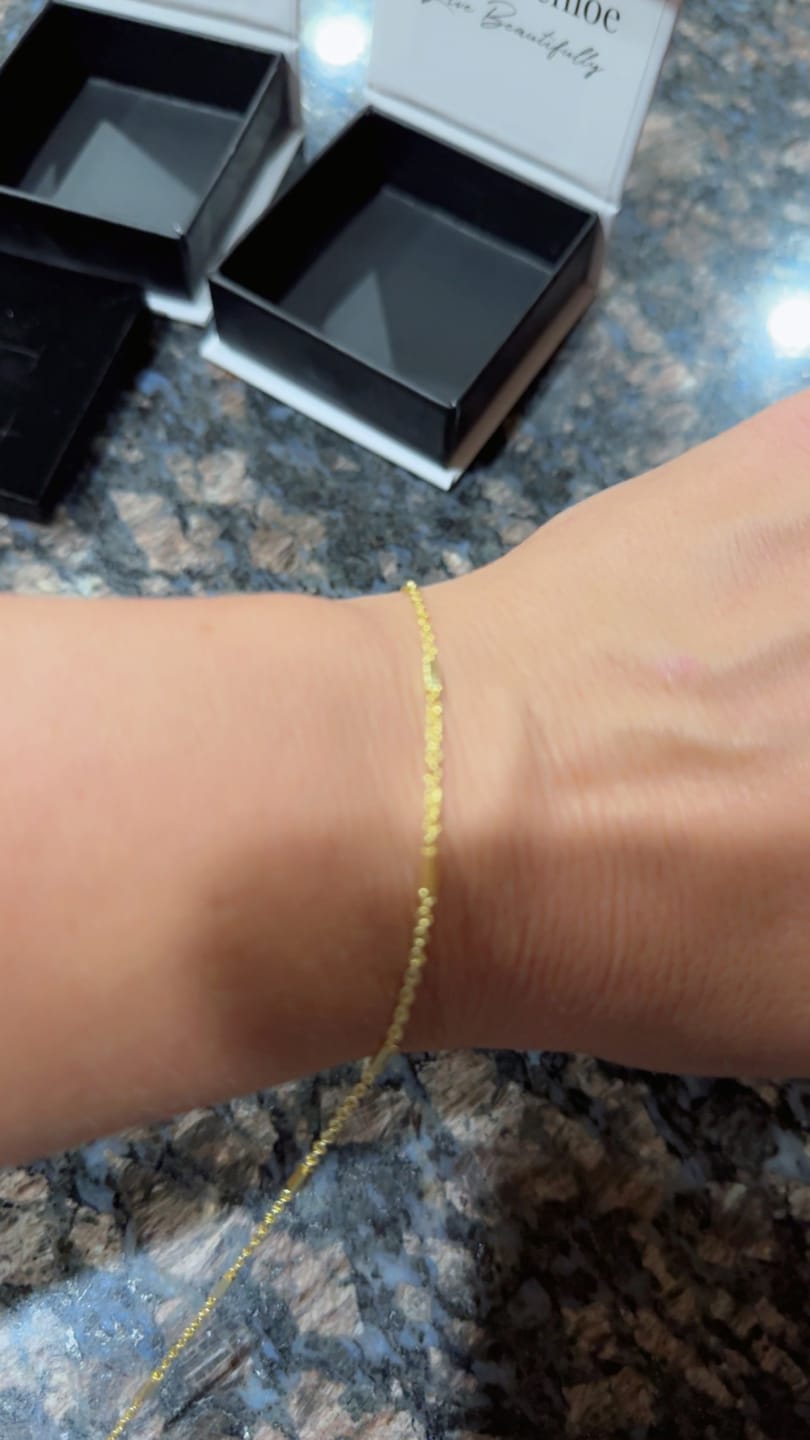 Customer photo review of Cassidy 18k White Gold Plated Stacking Necklace Chain