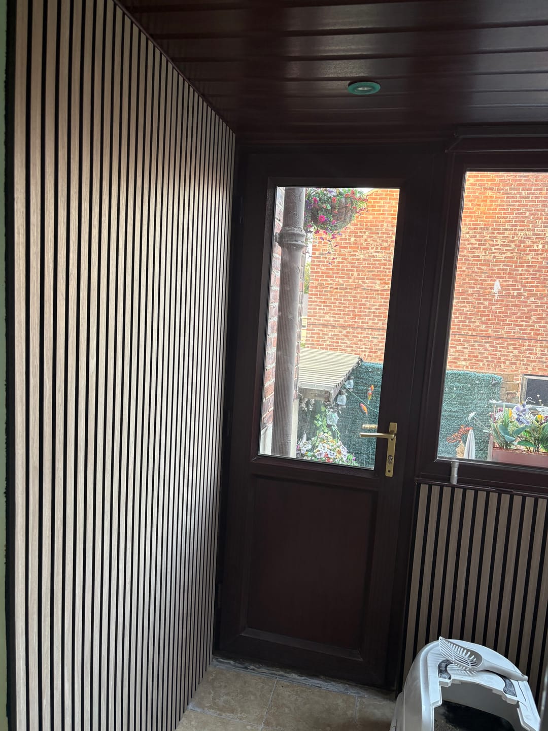 Customer photo review of SlatWall Acoustic Walnut Slatted Wall Panel