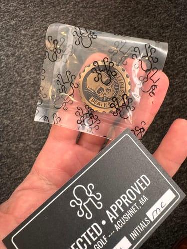 Customer photo review of Death Before 3 Putts - Brass EDC Marker