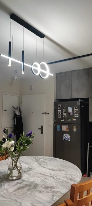 Customer photo review of Geometric Pendant Light, Dimmable Black Metal With Golden Accents