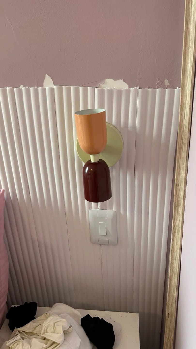 Customer photo review of Cylinder LED Wall Sconce, Two-Light Iron Fixture, Minimalist Design