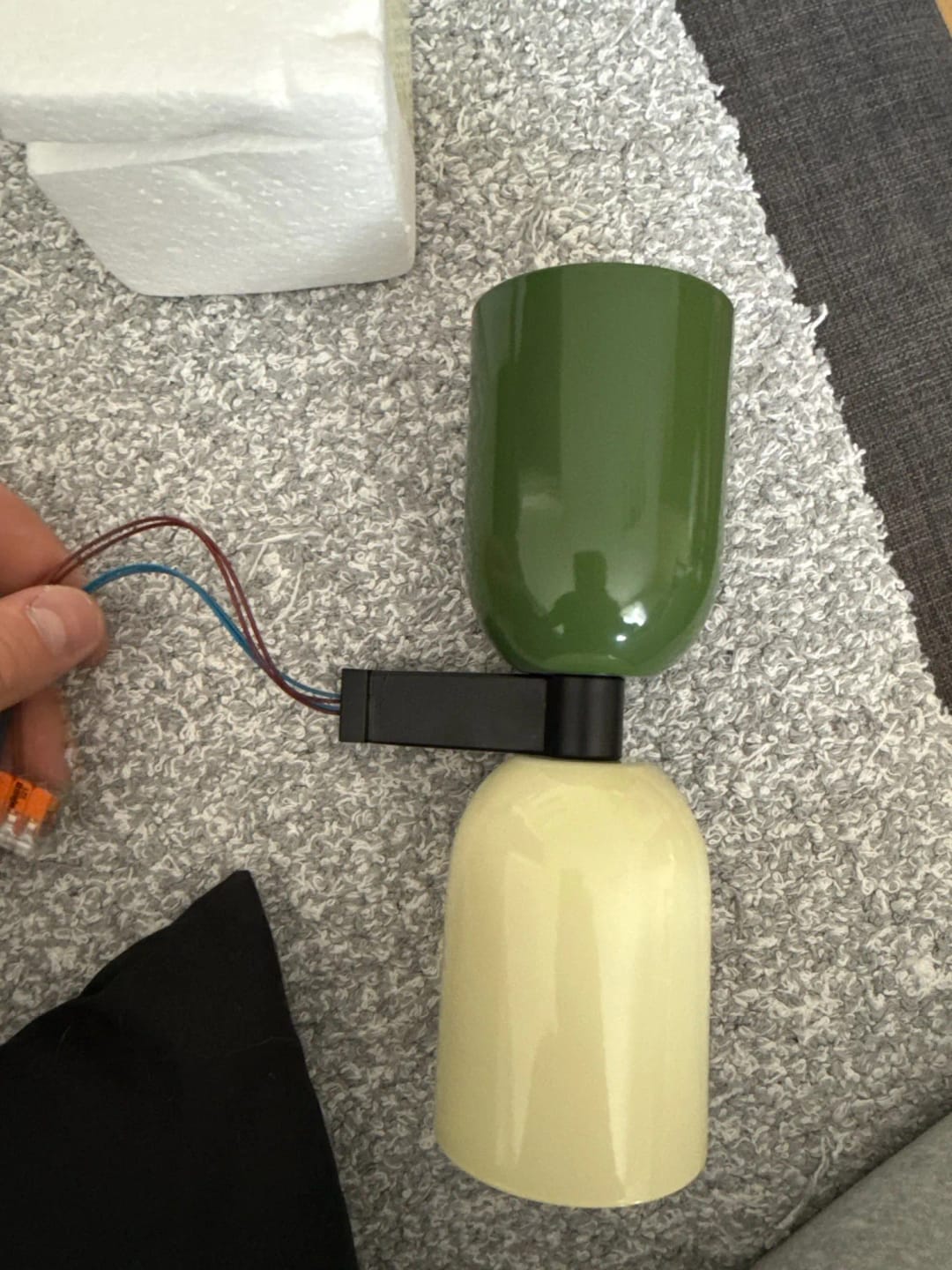 Customer photo review of Cylinder LED Wall Sconce, Two-Light Iron Fixture, Minimalist Design
