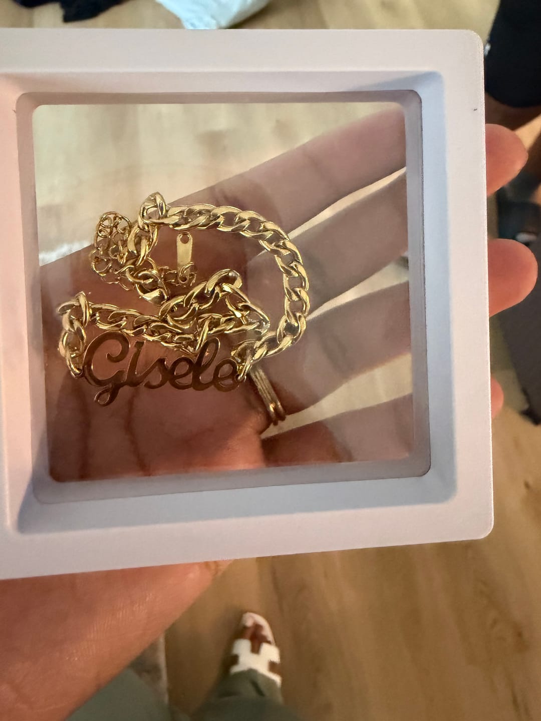 Customer photo review of Name Bracelet w/ Cuban Chain