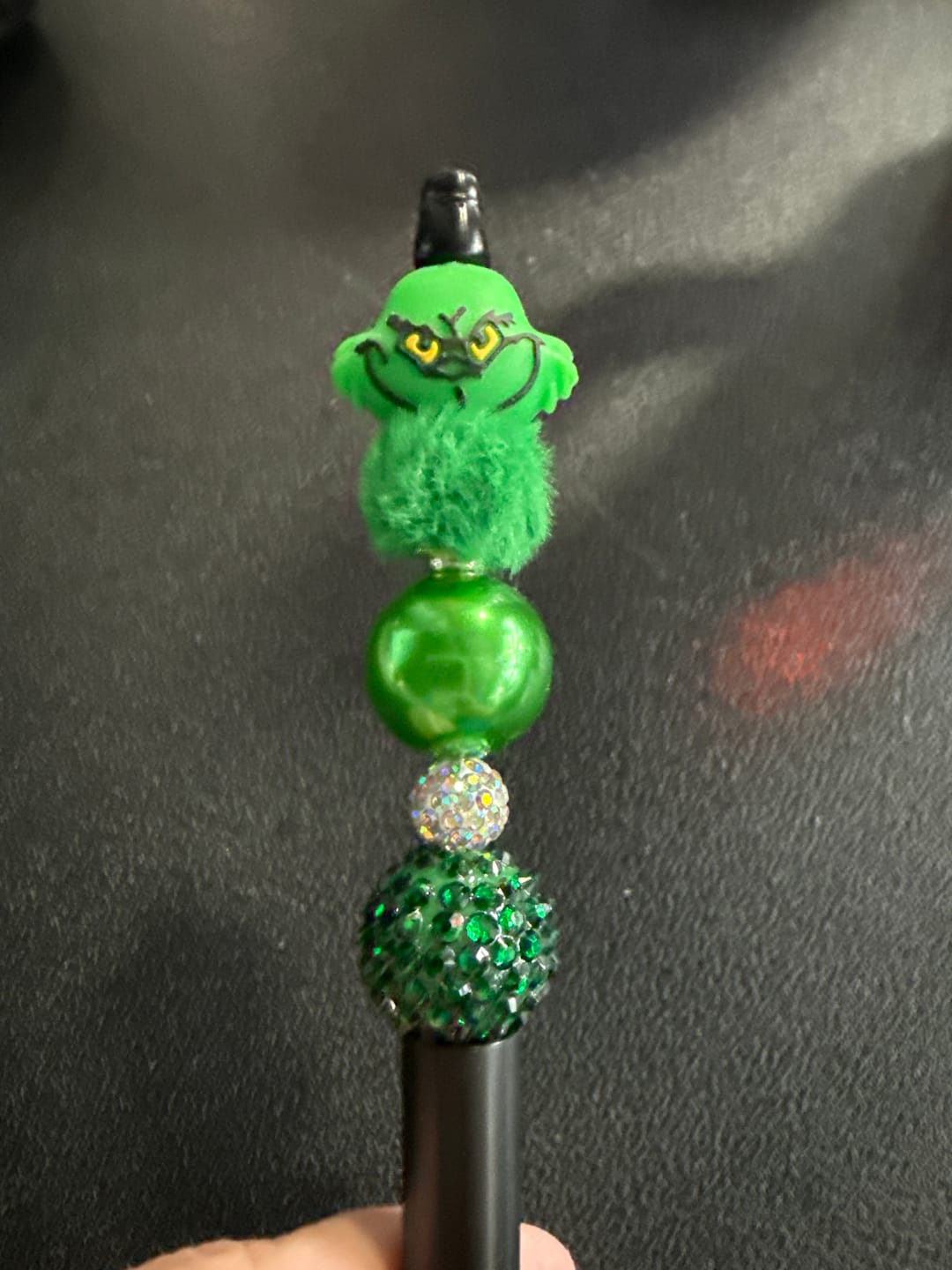 Customer photo review of 3D Green Guy Christmas Silicone Focal Beads Wholesale