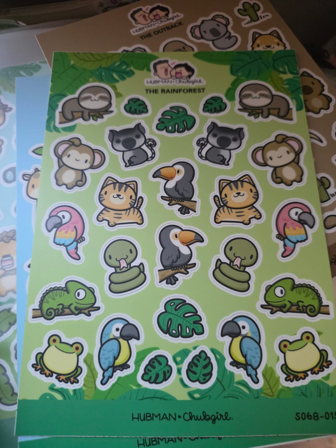 Customer photo review of Rainforest, Savannah, and The Outback Sticker Sheets (Set of 3)