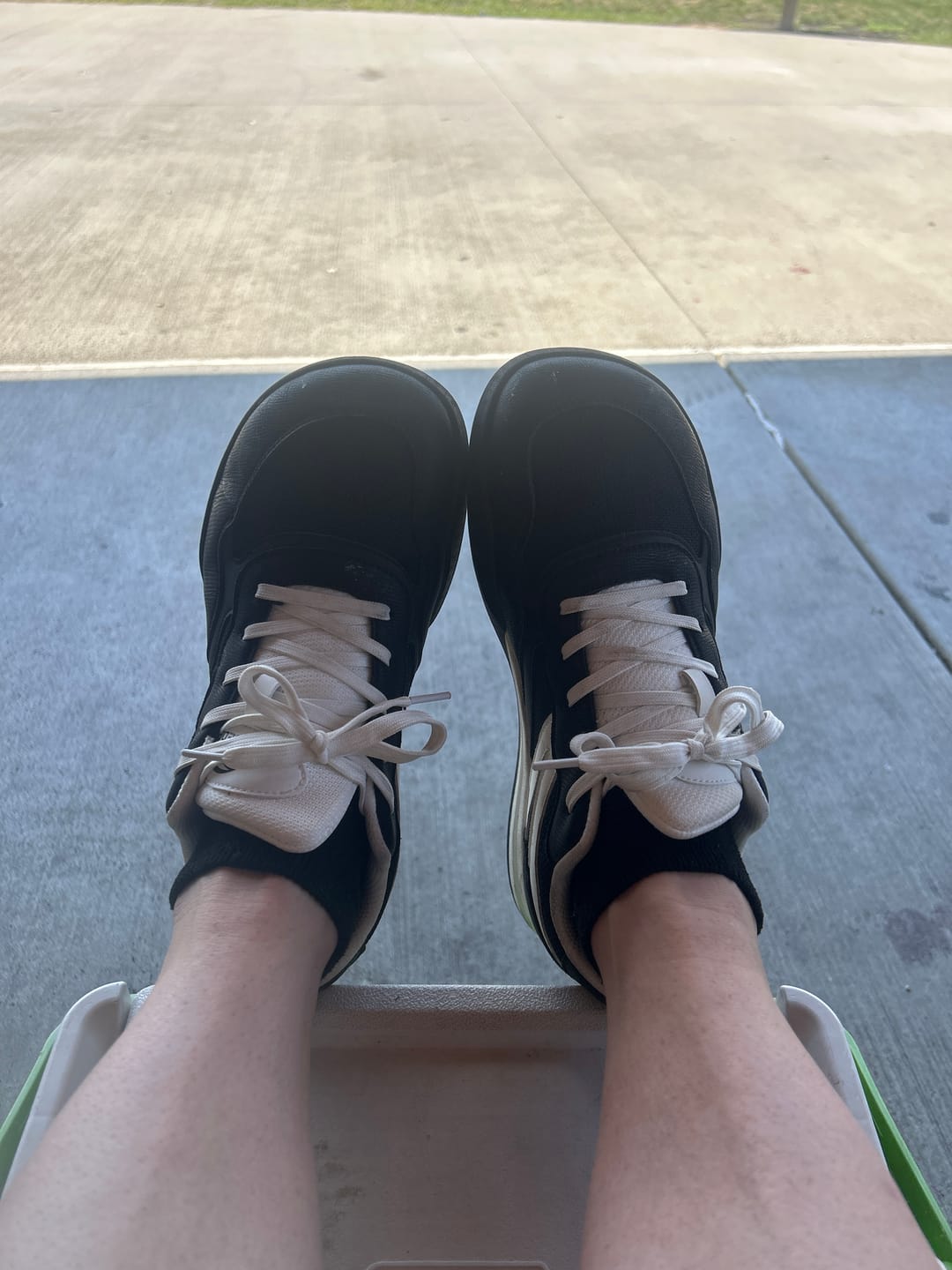 Customer photo review of Heather - Wide Toe Sneakers
