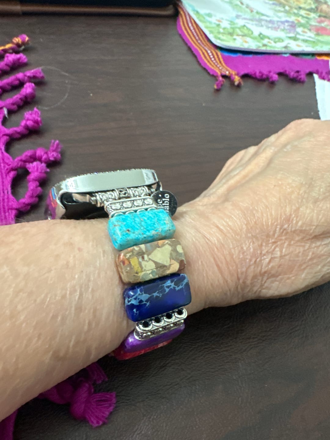 Customer photo review of Chic Chakra Stretch Apple Watch Strap