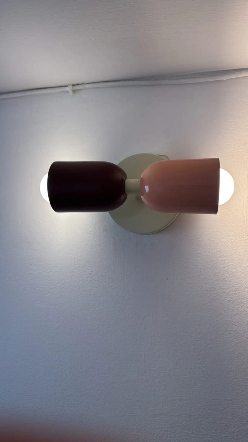 Customer photo review of Cylinder LED Wall Sconce, Two-Light Iron Fixture, Minimalist Design