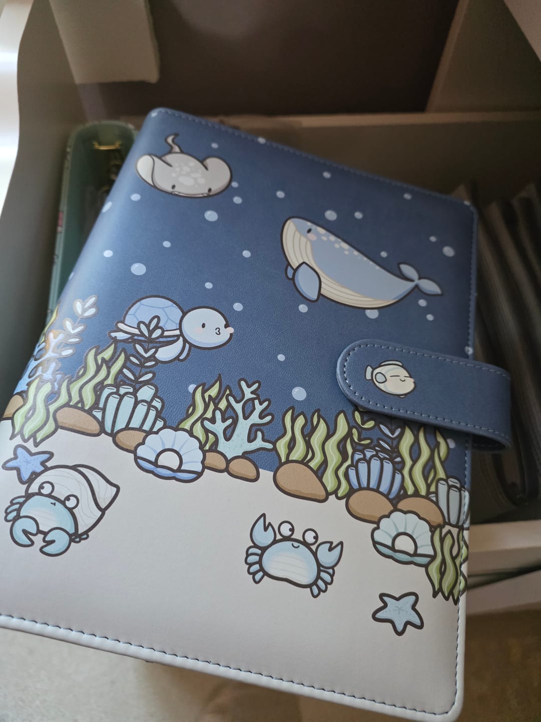 Customer photo review of Vegan Leather Binder/Planner - Sea Friends