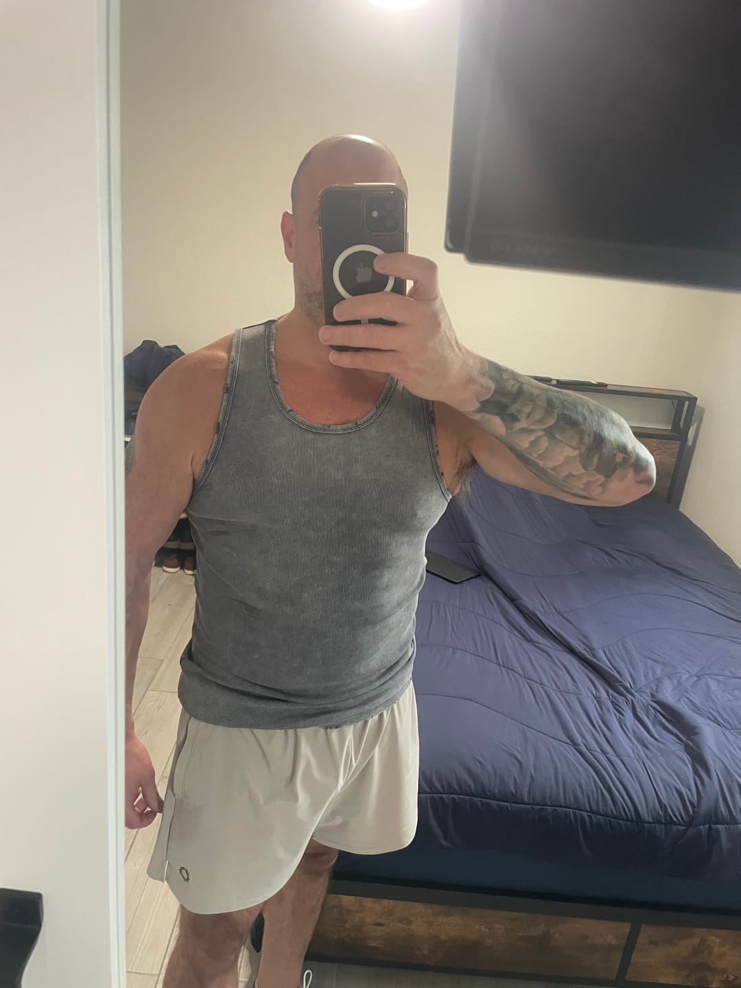 Customer photo review of Premium Ultra-Soft Cotton Distressed Fitted Tank 2 Pack