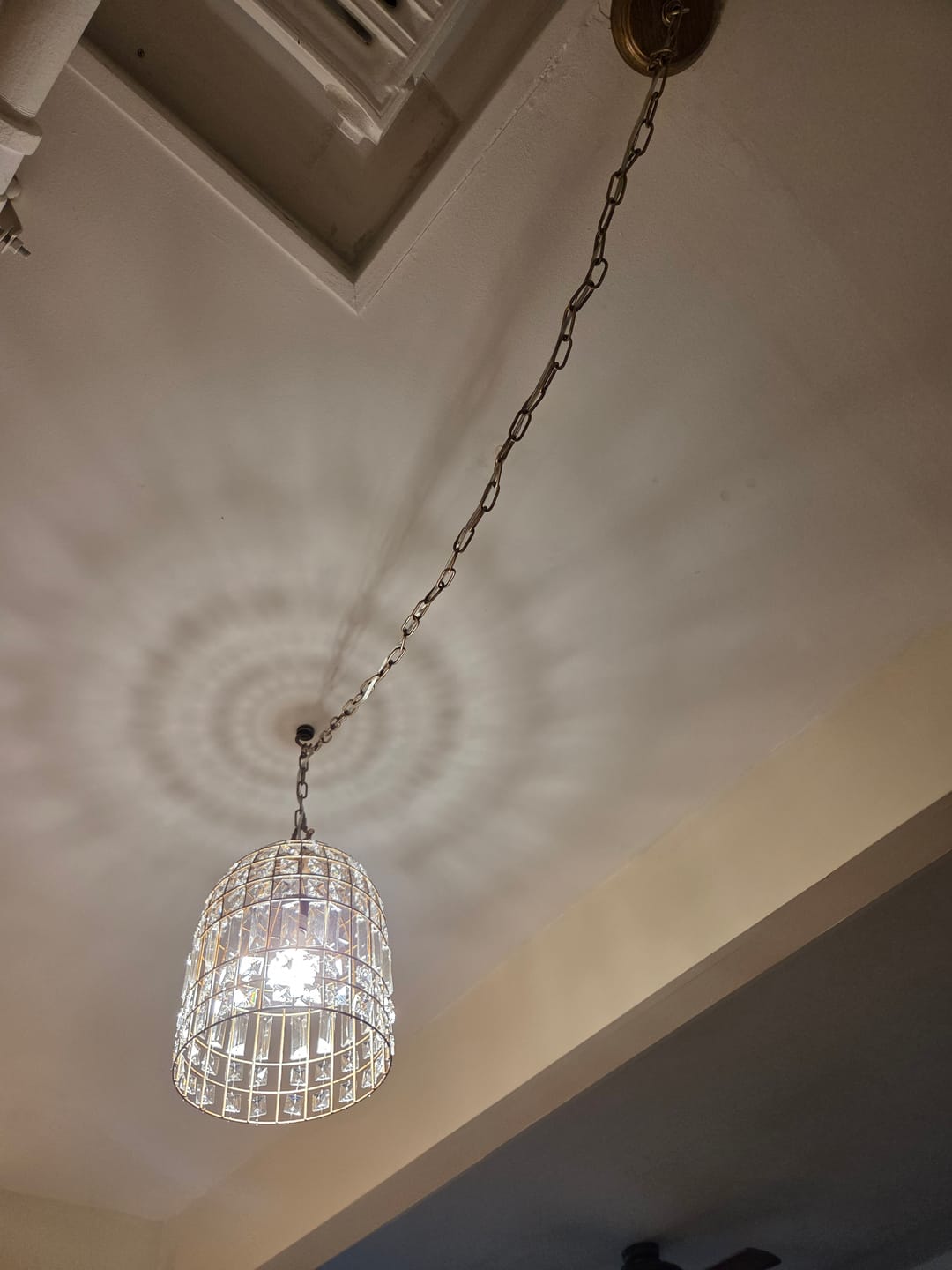 Customer photo review of French Shabby Chic Antique Brass Crystal Cage Chandelier