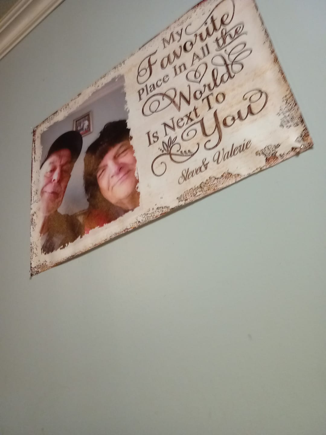 Customer photo review of Next To You Is One Of My Favorite Places To Be - Upload Image - Personalized Horizontal Poster