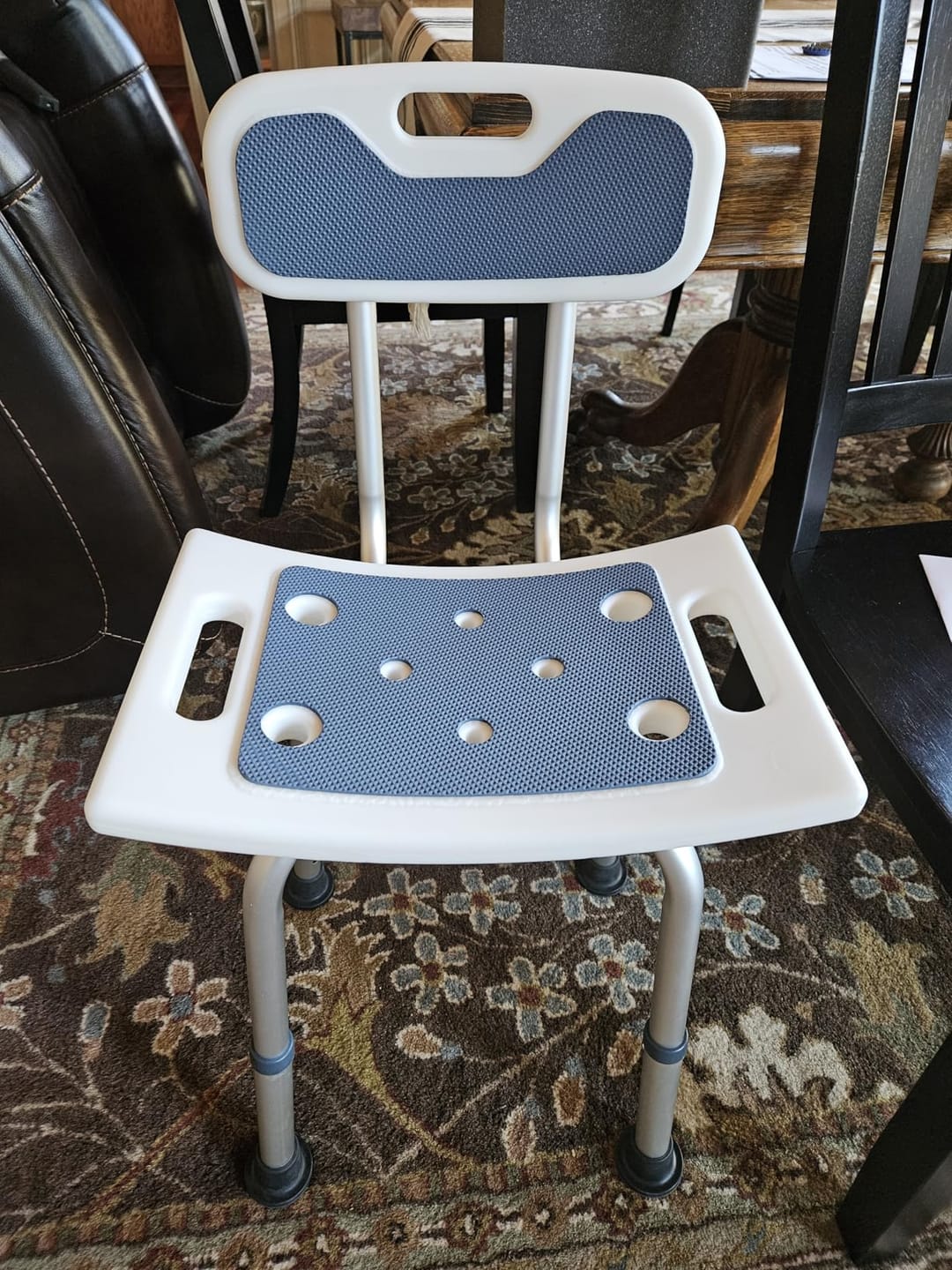Customer photo review of Adjustable Shower Chair with Backrest