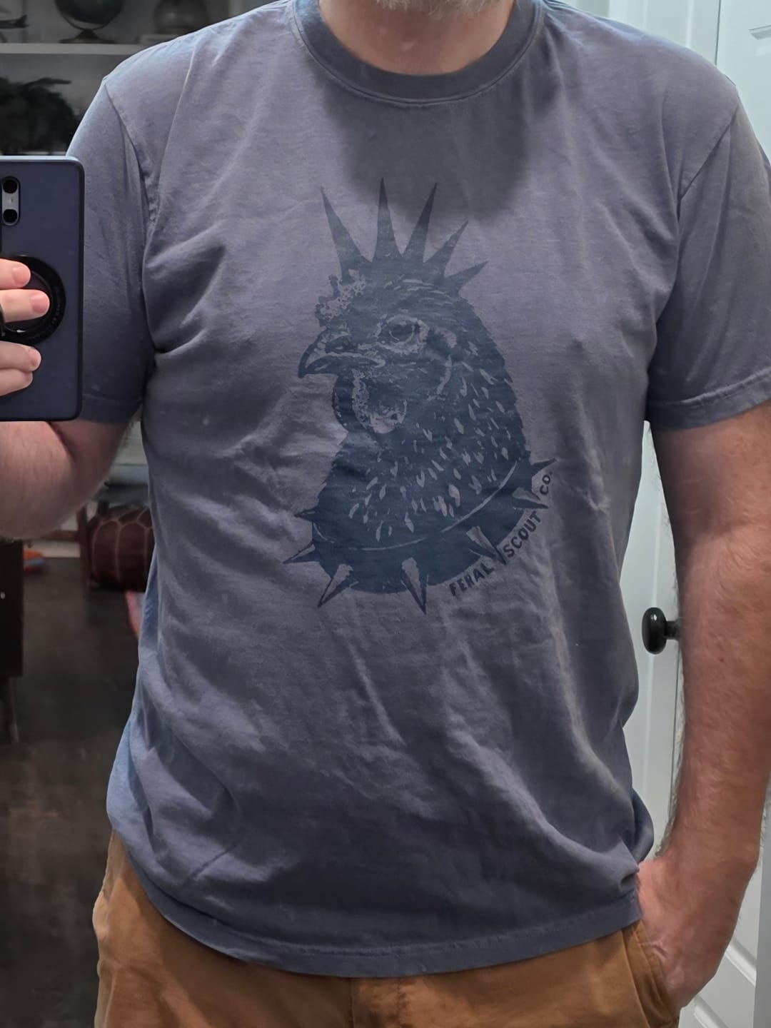 Customer photo review of Punk Rock Chicken Tshirt