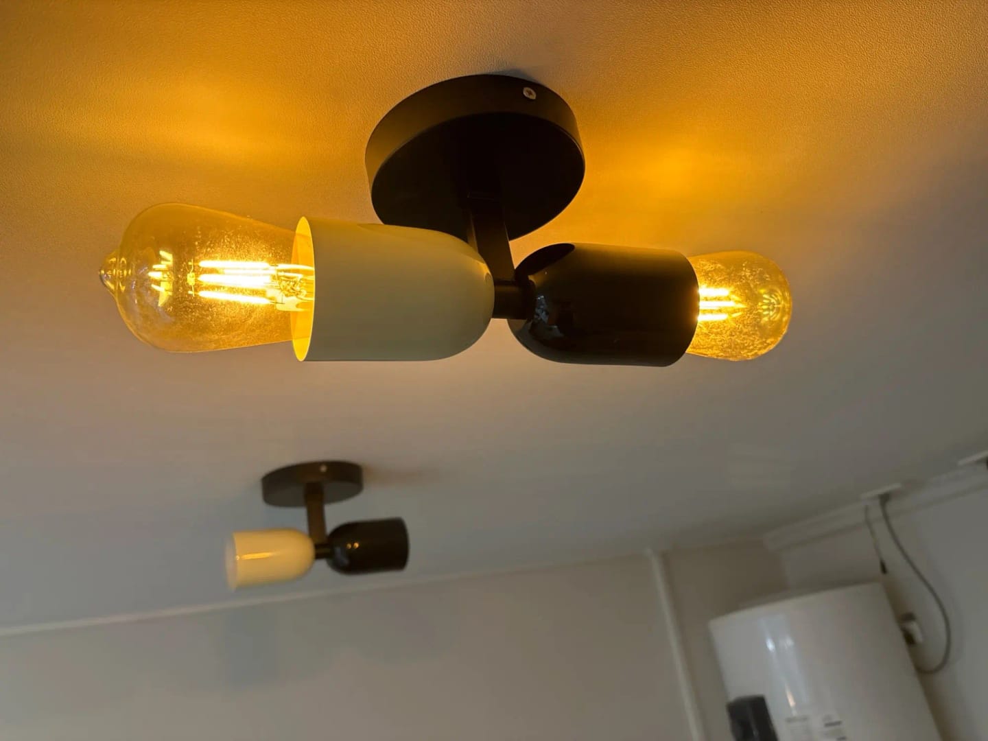 Customer photo review of Cylinder LED Wall Sconce, Two-Light Iron Fixture, Minimalist Design
