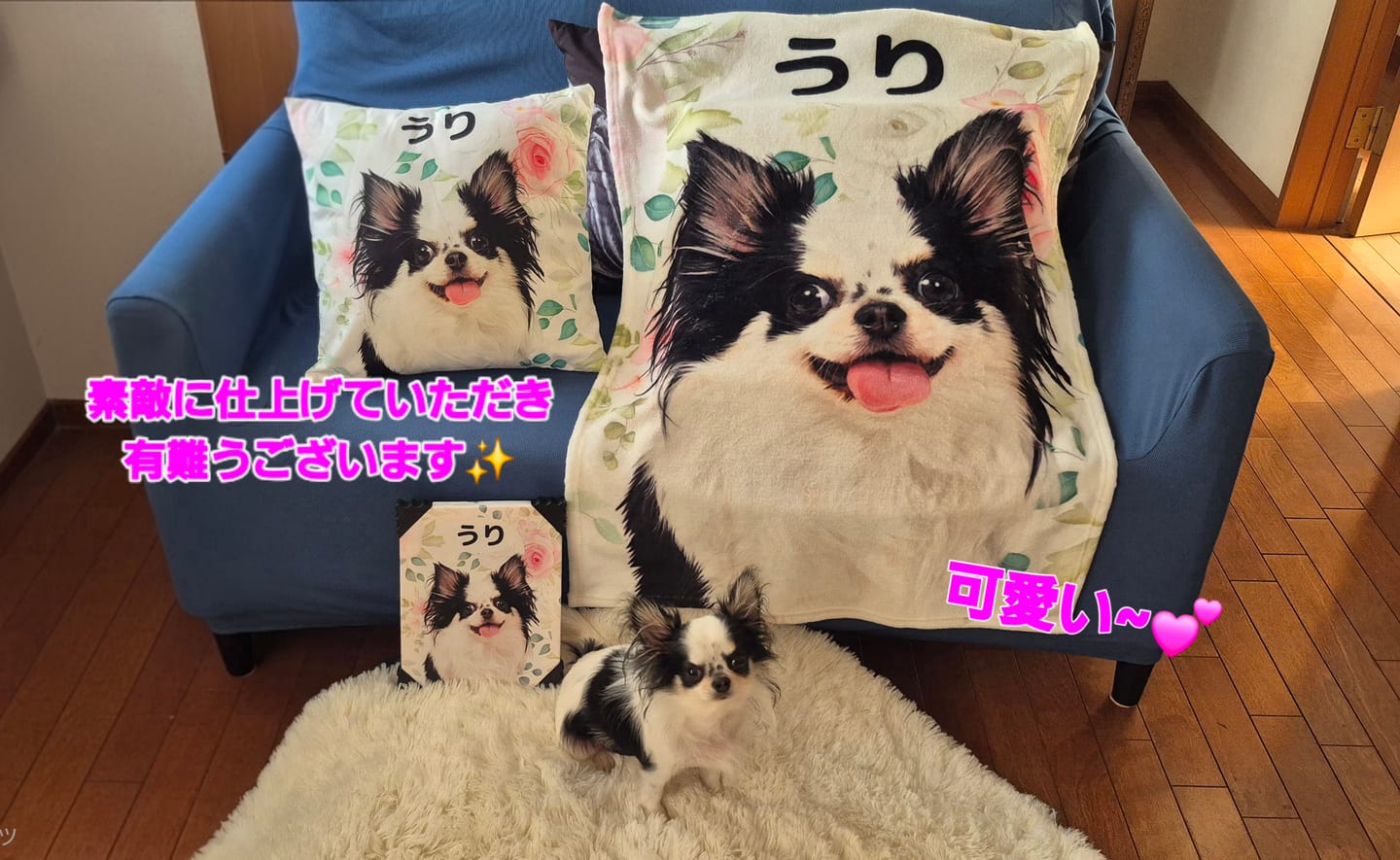 Customer photo review of Petcanva©オーダーメイド ペット似顔絵【3点セット】