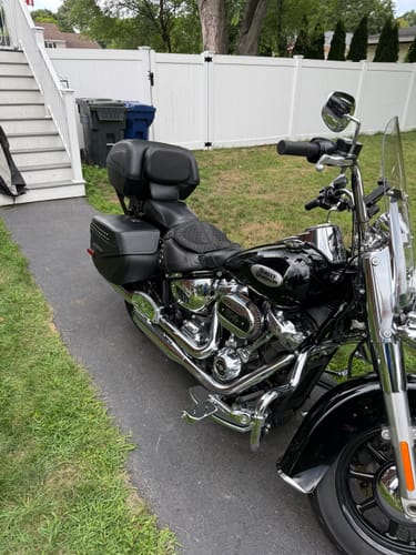 Customer photo review of 42L - Challenger XL Leather Wrapped Hard Motorcycle Trunk