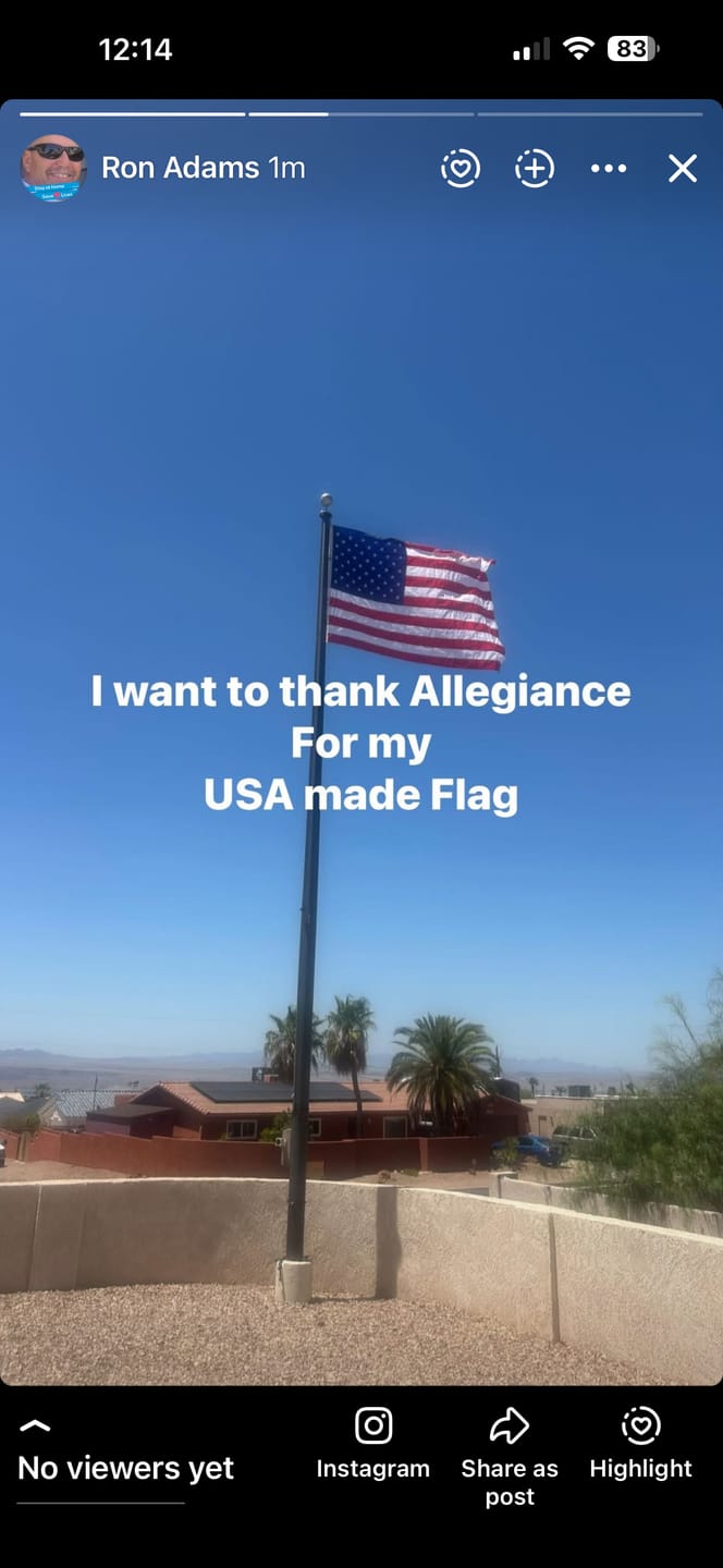 Customer photo review of 5' x 8' American Flag