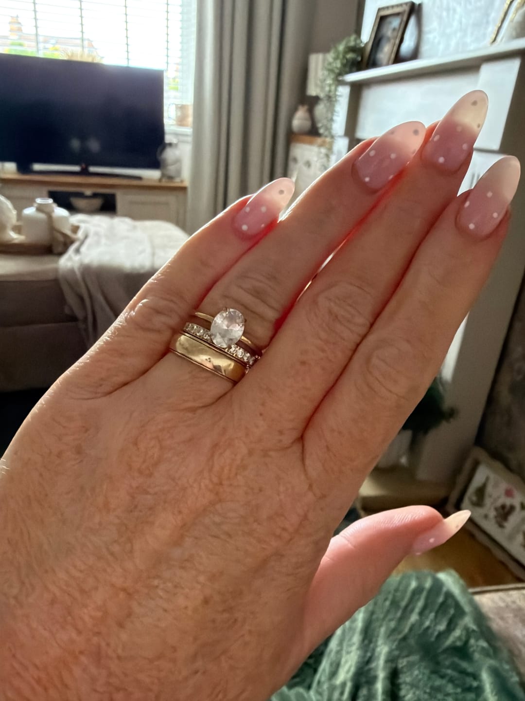 Customer photo review of Oval Solitaire Diamond-Inspired Ring 2ct