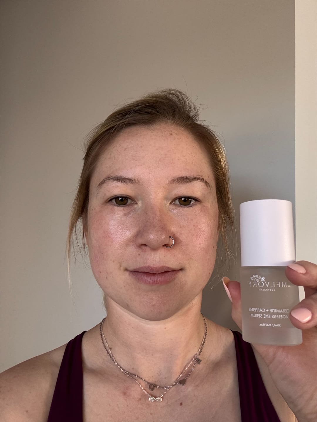 Customer photo review of Ceramide + Caffeine Ageless Eye Serum