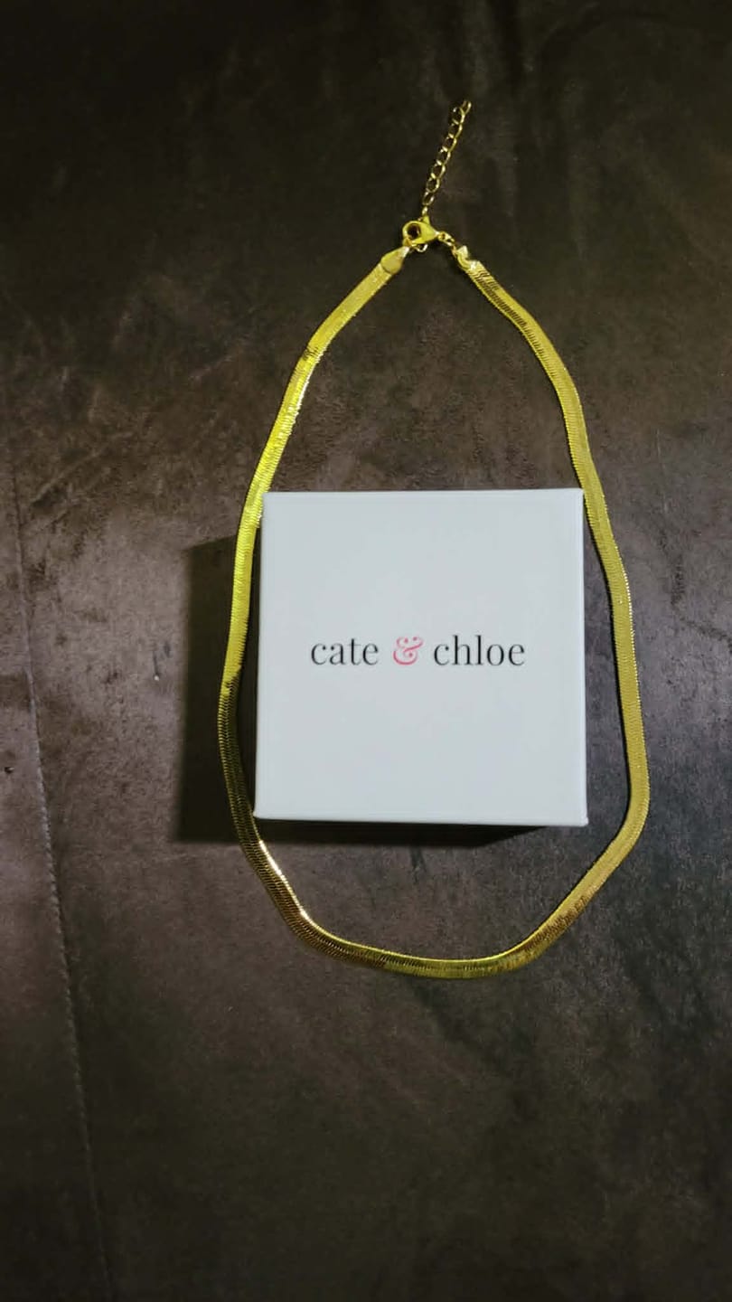 Customer photo review of Delayne 18k White Gold Plated Stacking Necklace Chain